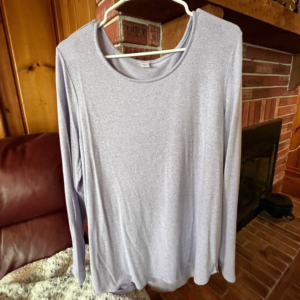 Lavender old navy plush long sleeve T shirt / tunic XL